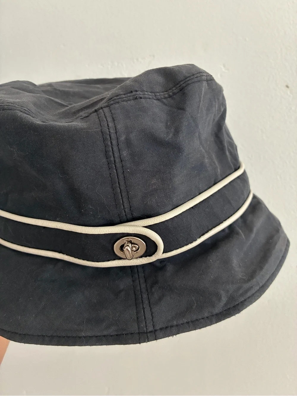 Y2K Coach Black Turnlock Bucket Hat